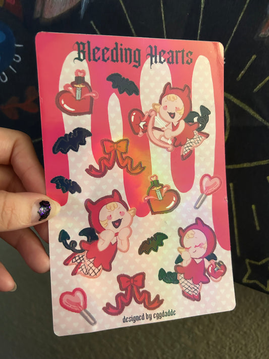 Vinyl 4x6 Sticker Sheet | Bleeding Hearts